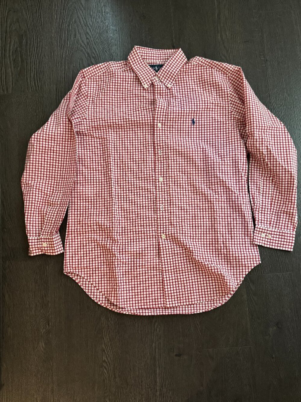 POLO RALPH LAUREN RED GINGHAM PICNIC LONG SLEEVE BUTTON UP